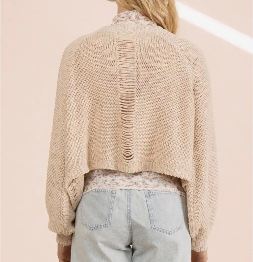 Cropped Knit Cardigan