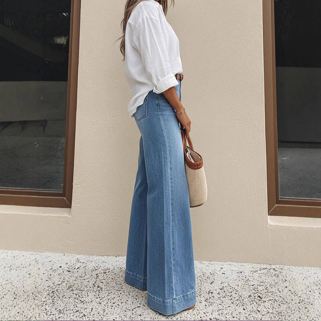 *PREORDER* Denim Wide Leg Jeans High Rise Relaxed Fit