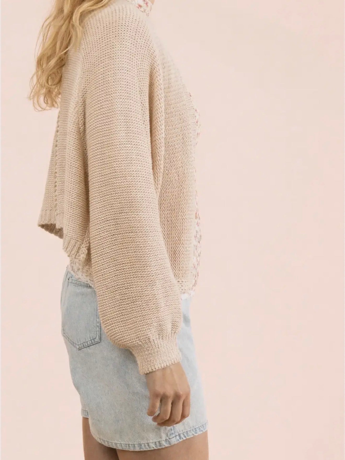 Cropped Knit Cardigan