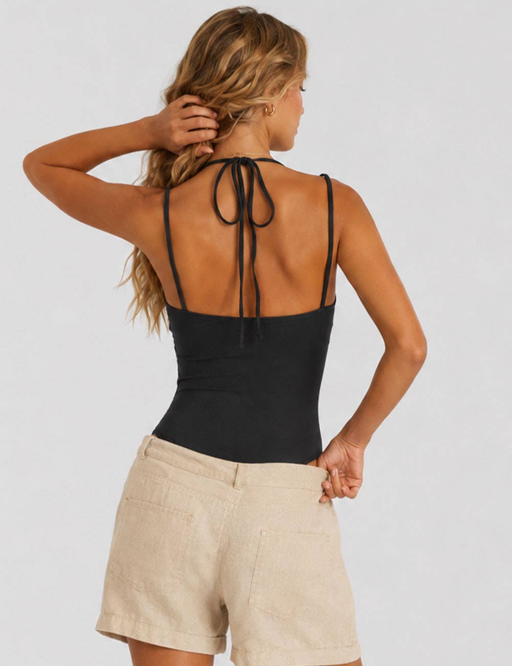 Lace Backless Spaghetti Strap Bodysuit