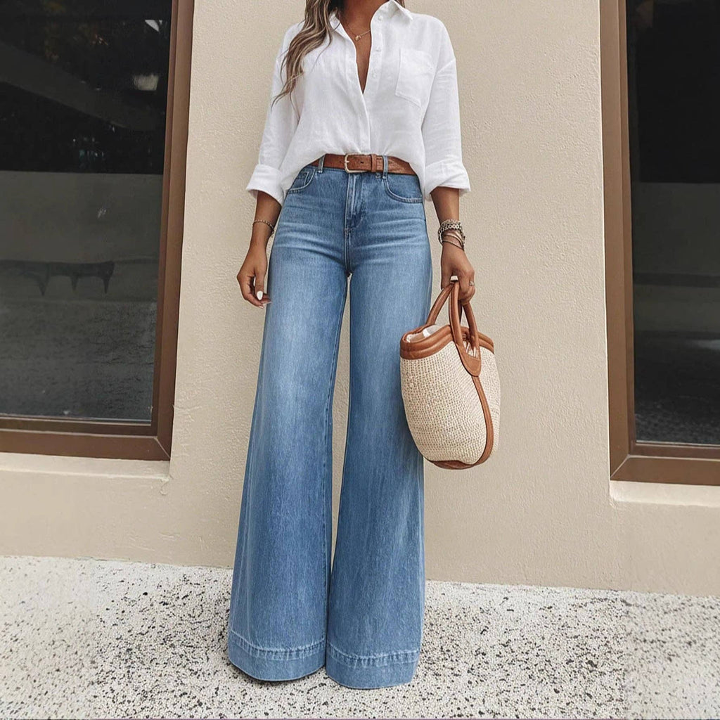*PREORDER* Denim Wide Leg Jeans High Rise Relaxed Fit