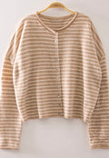 Button Down Stripe Sweater