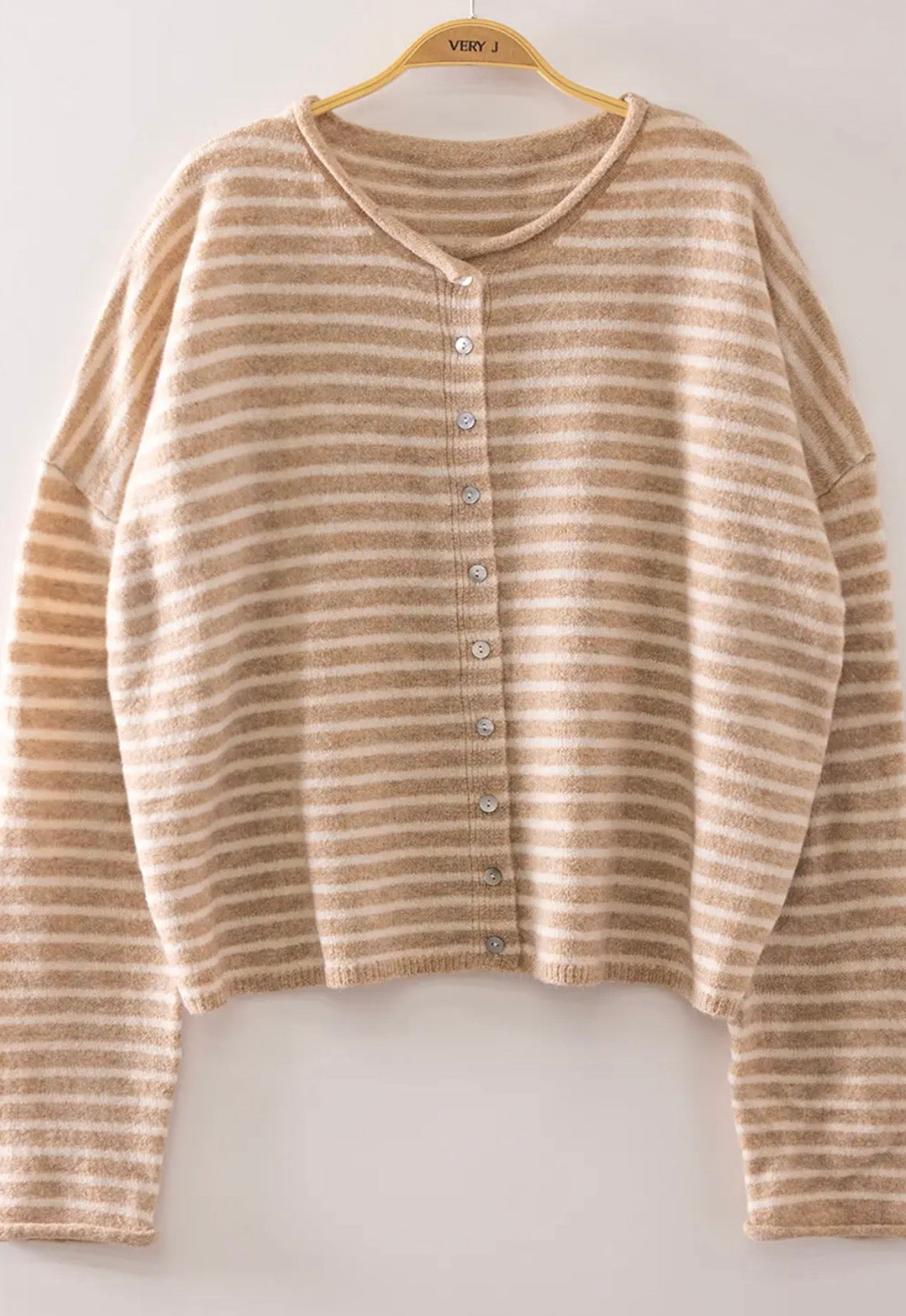 Button Down Stripe Sweater