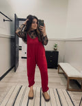 Jumpsuit with Pockets: Red