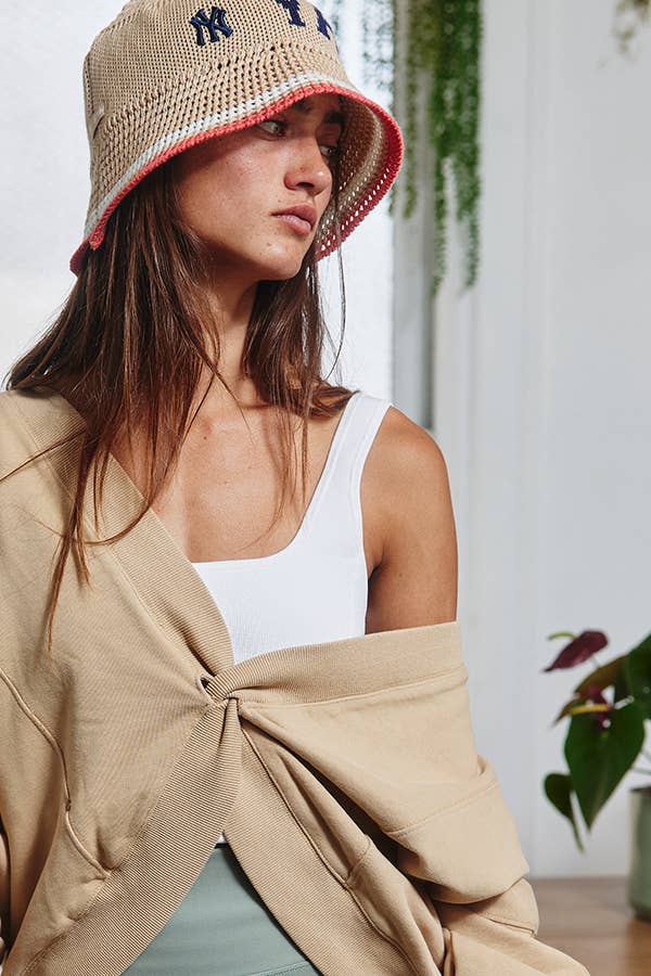 Twist-Front Washed Terry Sweatshirt Top
