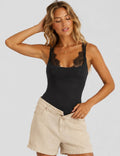 Lace Backless Spaghetti Strap Bodysuit