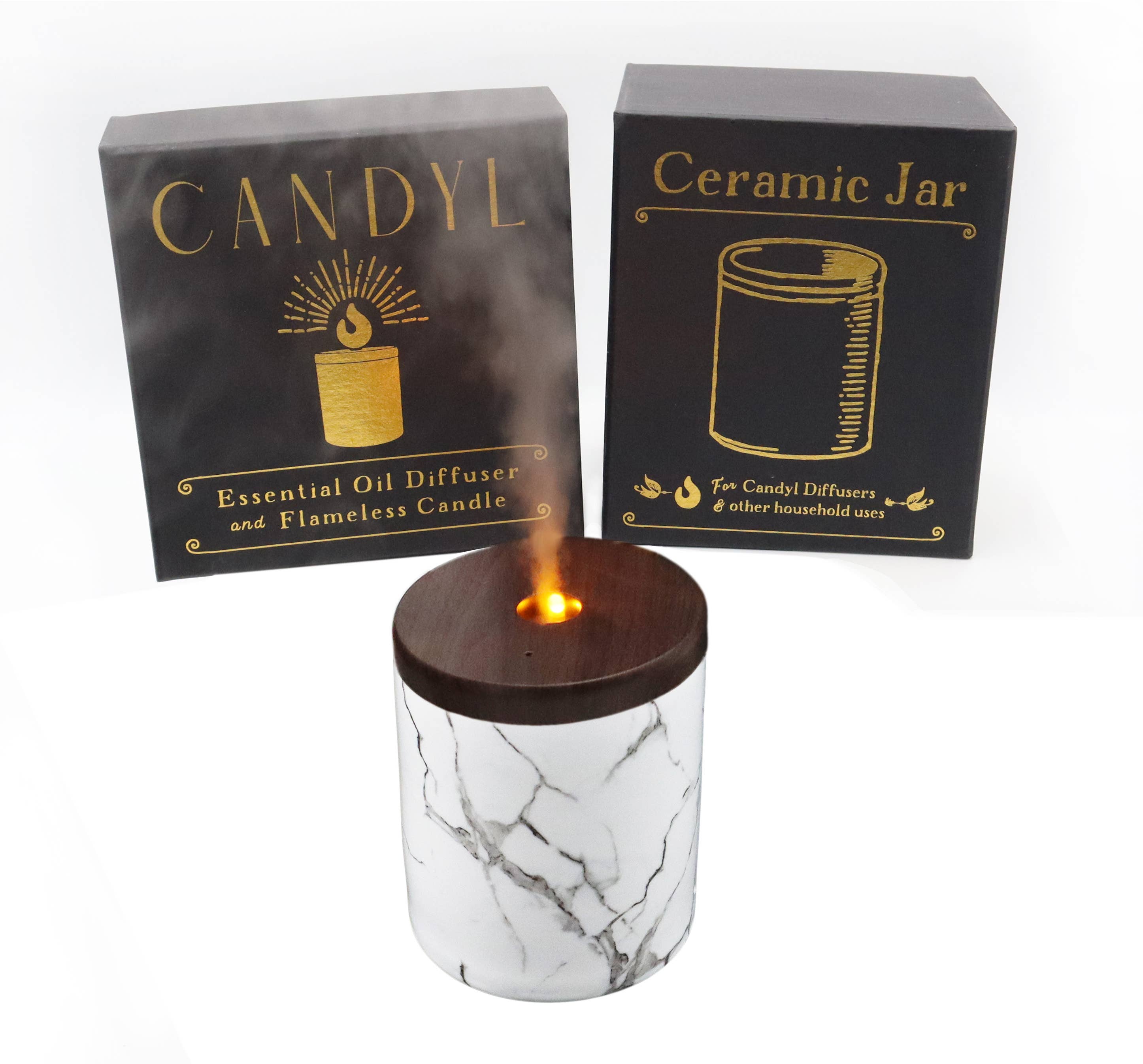 Candyl Essential Oil Diffuser with Candle Light Flame